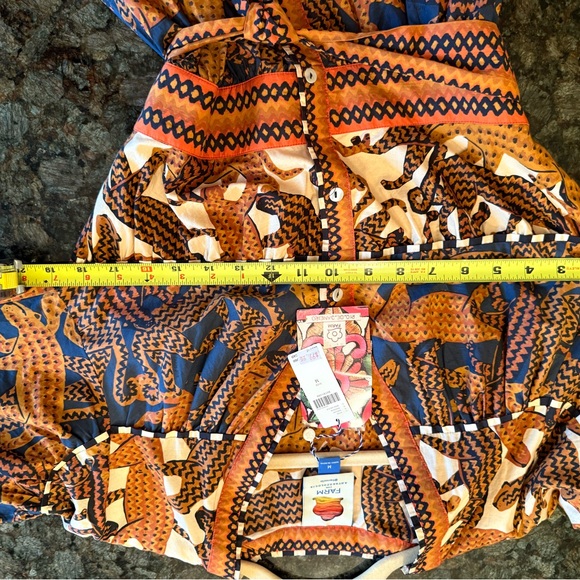 NWT FARM Rio Women's Mini Dress - Brown and Blue - Picture 4 of 8